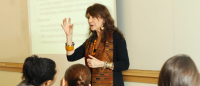 Dohrn teaches to class